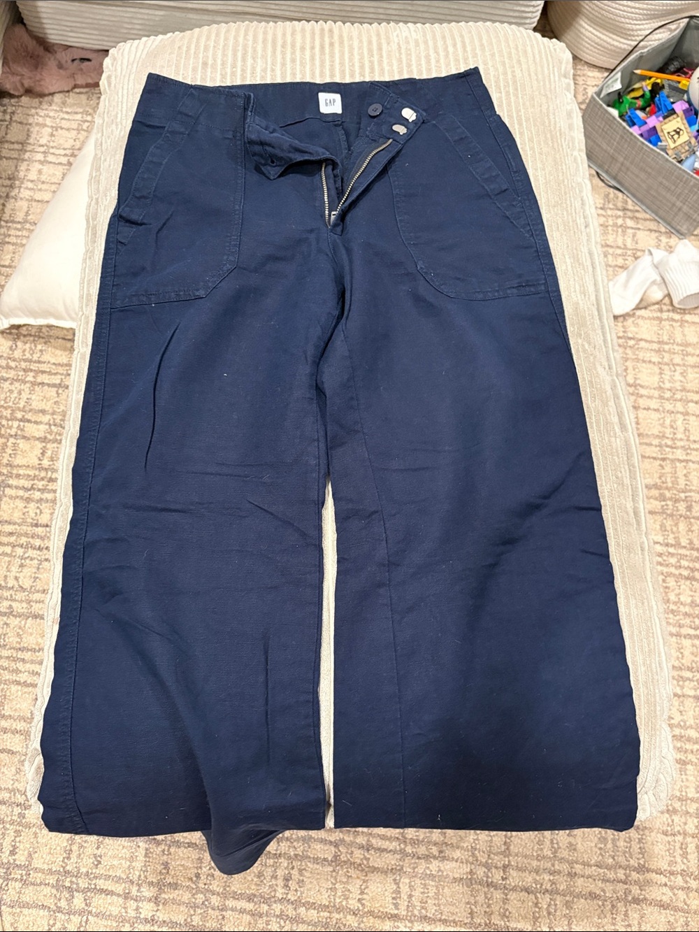 GAP Men's Dark Navy Wide-Leg Utility Pants